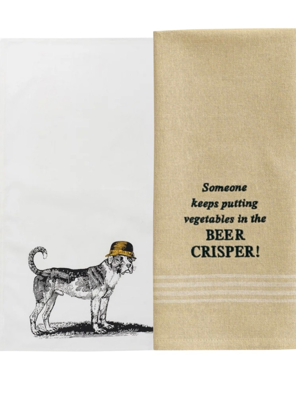 House & Hound Tea Towel Top Hat Dog Towel  & ParkDesigns Beer Crisper Dish Towel